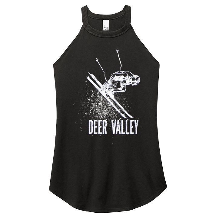 Deer Valley Utah Ski Resort Downhill Skier Women's Perfect Tri Rocker Tank