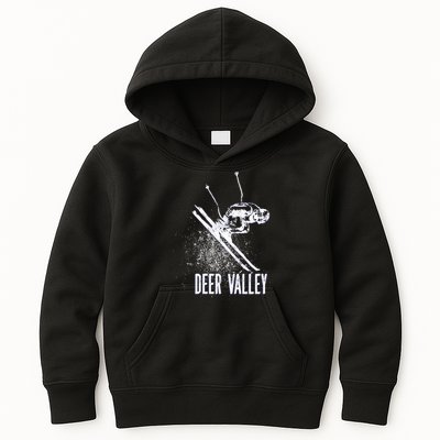Deer Valley Utah Ski Resort Downhill Skier Kids Hoodie