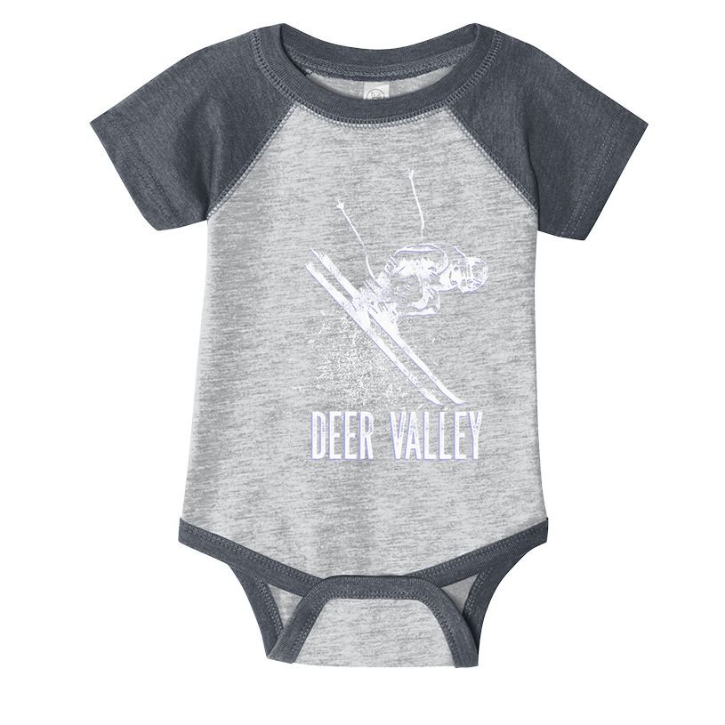 Deer Valley Utah Ski Resort Downhill Skier Infant Baby Jersey Bodysuit