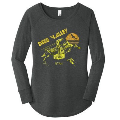 Deer Valley Utah Retro Skiing Women's Perfect Tri Tunic Long Sleeve Shirt