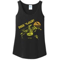 Deer Valley Utah Retro Skiing Ladies Essential Tank