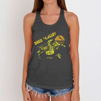 Deer Valley Utah Retro Skiing Women's Knotted Racerback Tank