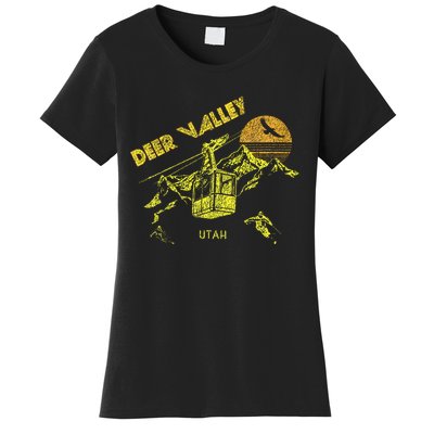 Deer Valley Utah Retro Skiing Women's T-Shirt