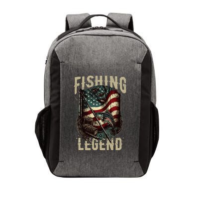 Distressed Vintage USA Flag Quote Fishing Legend Vector Backpack