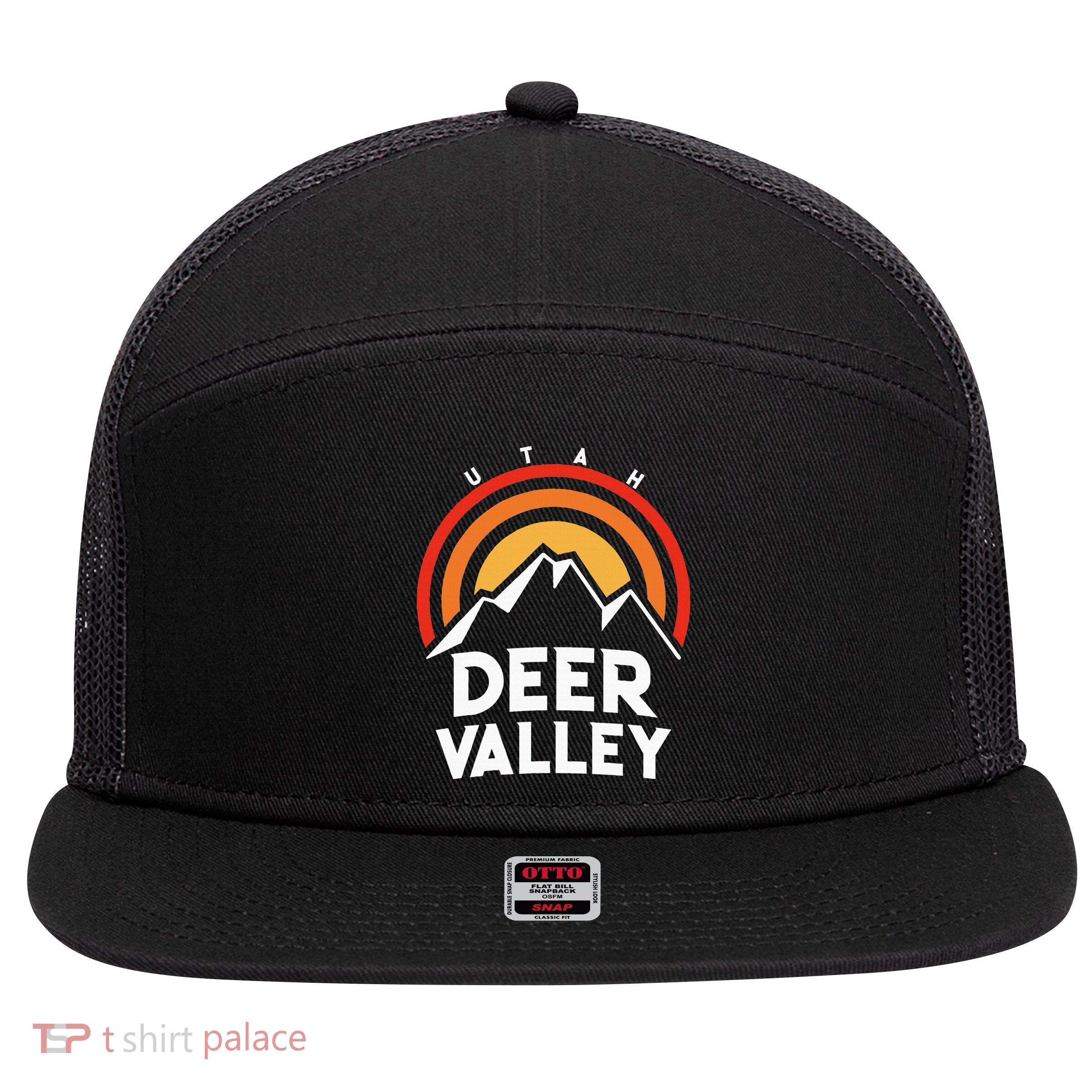 Deer Valley Utah Retro 7 Panel Mesh Trucker Snapback Hat