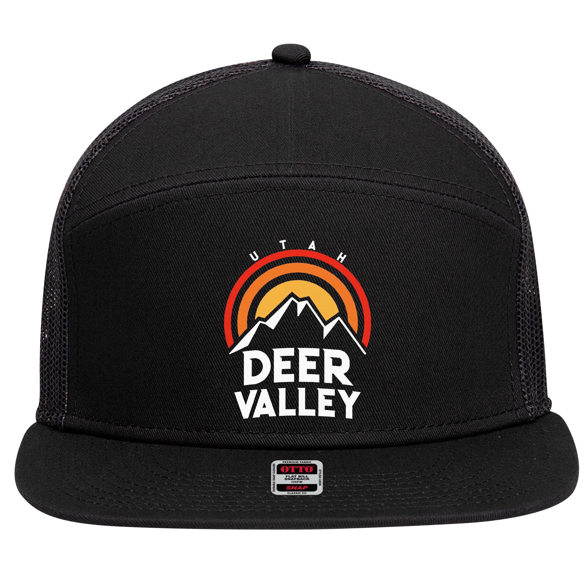 Deer Valley Utah Retro 7 Panel Mesh Trucker Snapback Hat