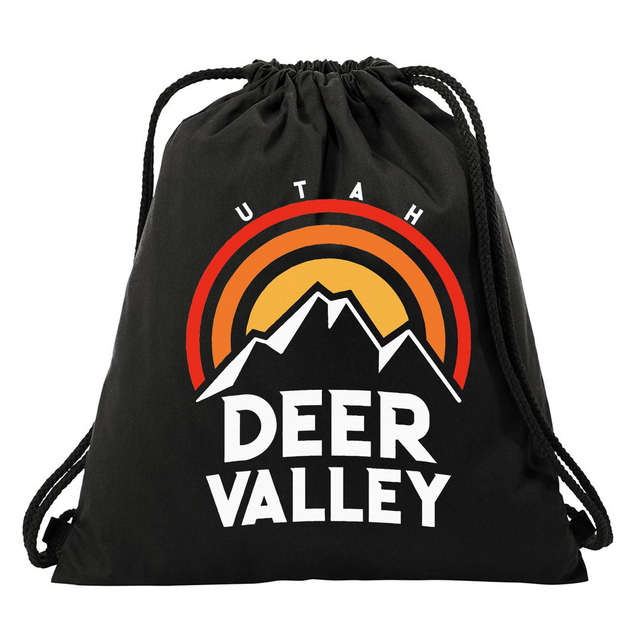 Deer Valley Utah Retro Drawstring Bag