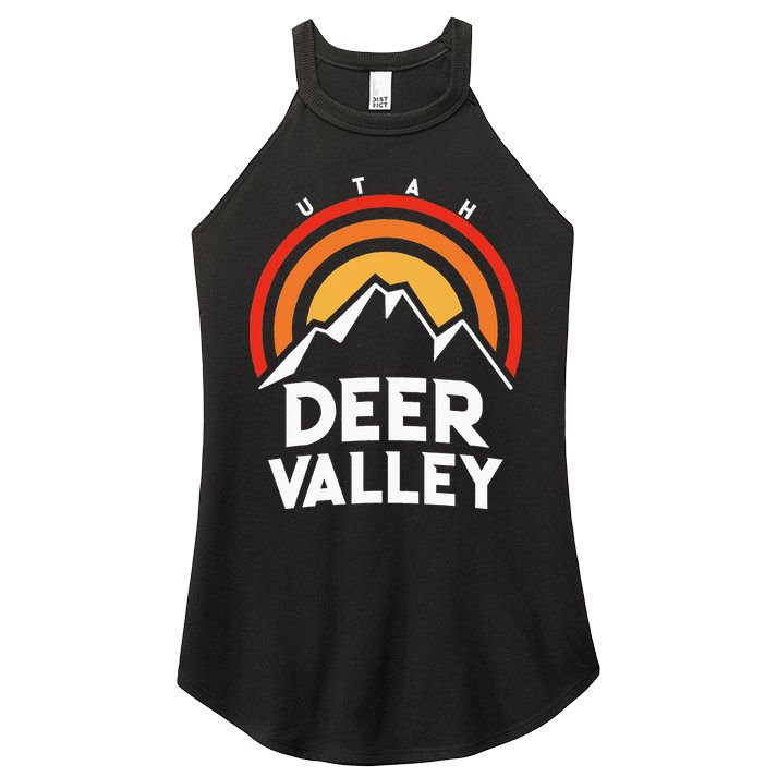 Deer Valley Utah Retro Women's Perfect Tri Rocker Tank