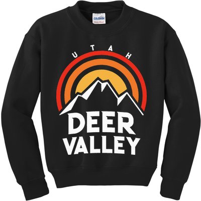 Deer Valley Utah Retro Kids Sweatshirt