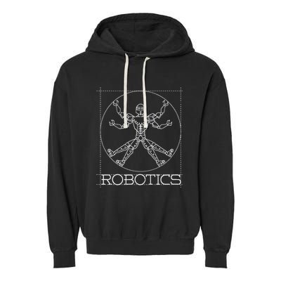 Da Vinci Vitruvian Robot Engineering Robotics Garment-Dyed Fleece Hoodie