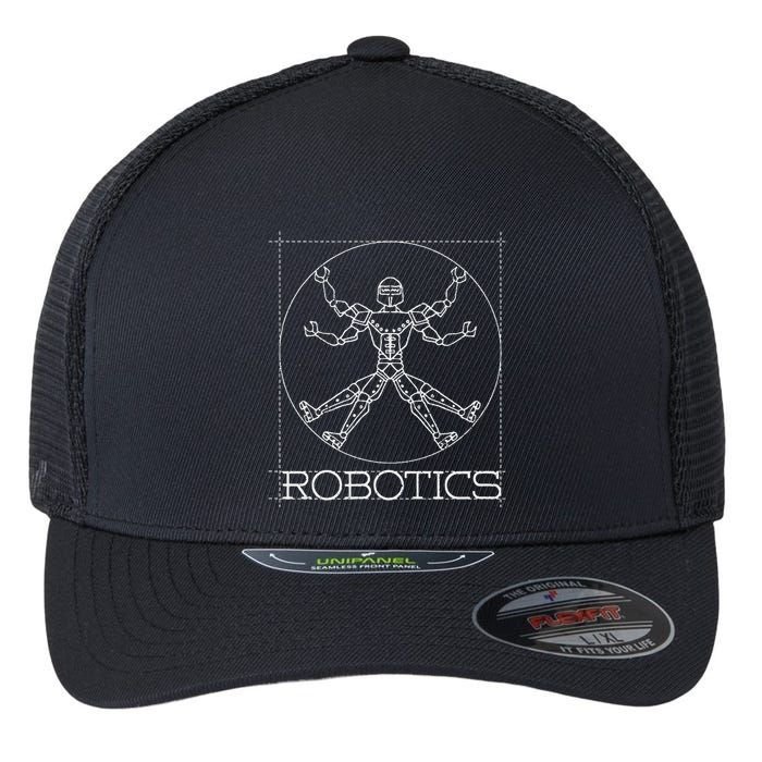 Da Vinci Vitruvian Robot Engineering Robotics Flexfit Unipanel Trucker Cap