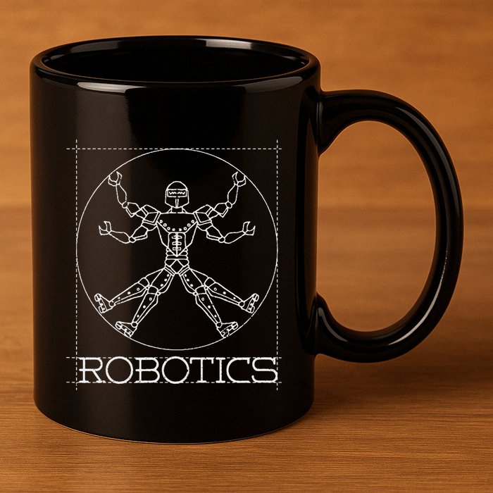 Da Vinci Vitruvian Robot Engineering Robotics 11oz C Handle Ceramic Mug