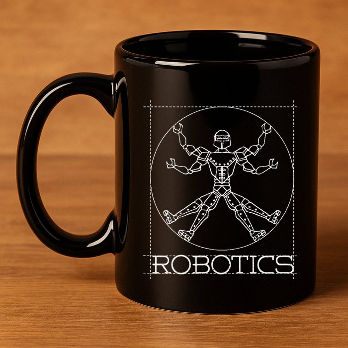 Da Vinci Vitruvian Robot Engineering Robotics 11oz C Handle Ceramic Mug
