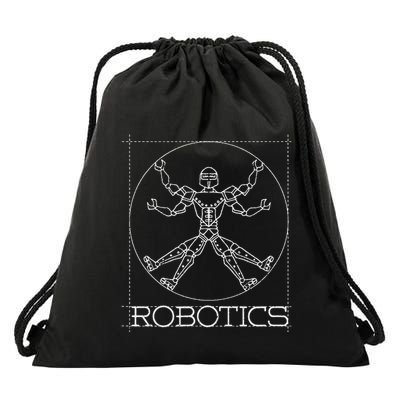 Da Vinci Vitruvian Robot Engineering Robotics Drawstring Bag