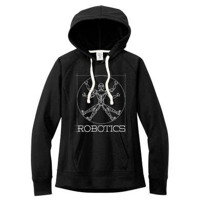 Da Vinci Vitruvian Robot Engineering Robotics Women's Fleece Hoodie