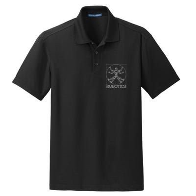 Da Vinci Vitruvian Robot Engineering Robotics Dry Zone Grid Polo