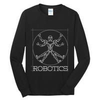 Da Vinci Vitruvian Robot Engineering Robotics Tall Long Sleeve T-Shirt