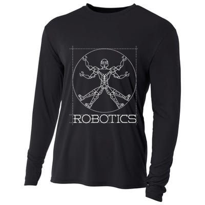 Da Vinci Vitruvian Robot Engineering Robotics Cooling Performance Long Sleeve Crew