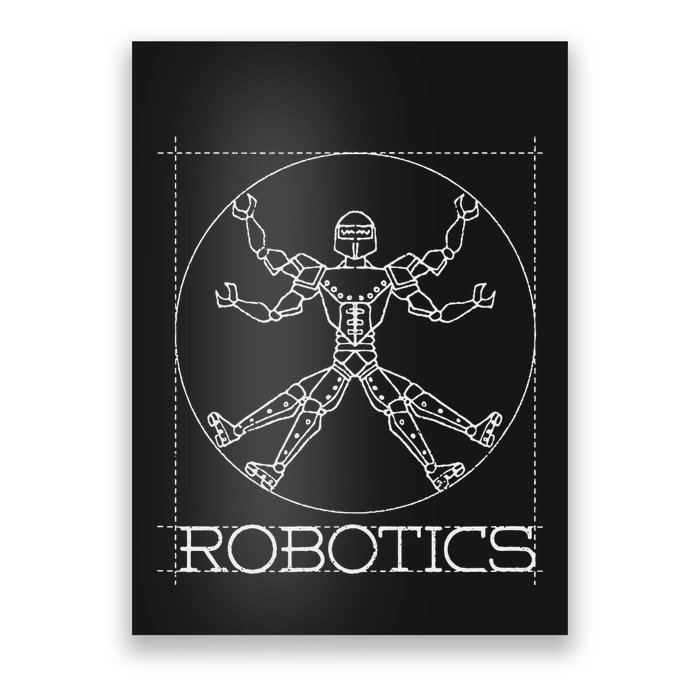 Da Vinci Vitruvian Robot Engineering Robotics Poster
