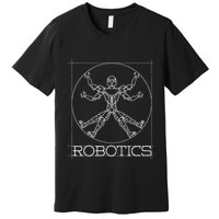 Da Vinci Vitruvian Robot Engineering Robotics Premium T-Shirt
