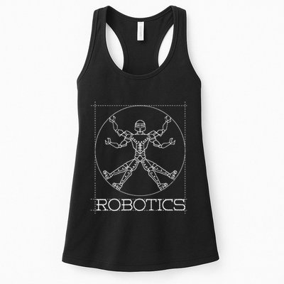 Da Vinci Vitruvian Robot Engineering Robotics Womens Tank Top