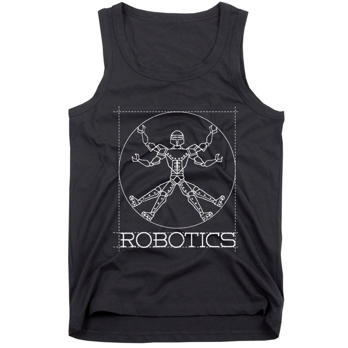 Da Vinci Vitruvian Robot Engineering Robotics Tank Top