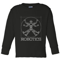 Da Vinci Vitruvian Robot Engineering Robotics Toddler Long Sleeve Shirt