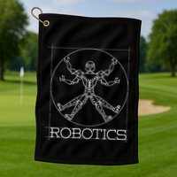 Da Vinci Vitruvian Robot Engineering Robotics Golf Towel