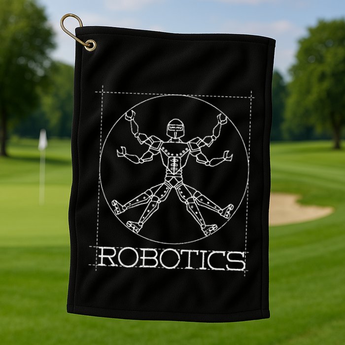 Da Vinci Vitruvian Robot Engineering Robotics Golf Towel