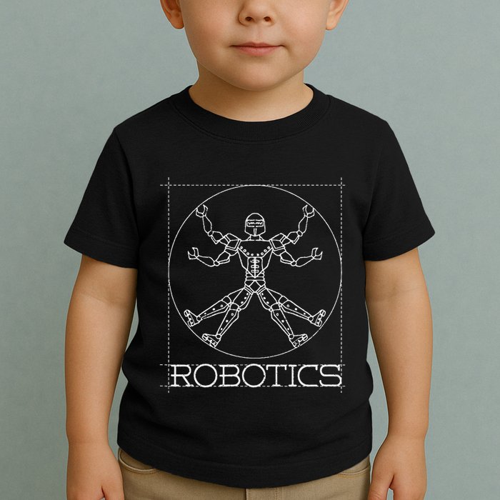 Da Vinci Vitruvian Robot Engineering Robotics Toddler T-Shirt