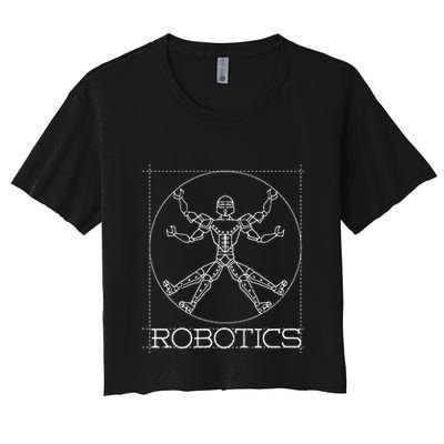 Da Vinci Vitruvian Robot Engineering Robotics Crop Top