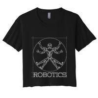 Da Vinci Vitruvian Robot Engineering Robotics Crop Top