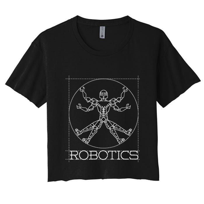 Da Vinci Vitruvian Robot Engineering Robotics Crop Top