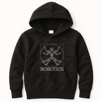 Da Vinci Vitruvian Robot Engineering Robotics Kids Hoodie