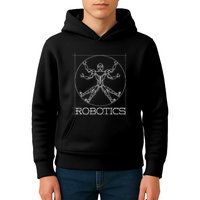 Da Vinci Vitruvian Robot Engineering Robotics Kids Hoodie