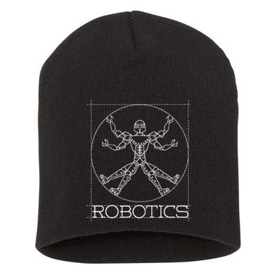 Da Vinci Vitruvian Robot Engineering Robotics Short Acrylic Beanie