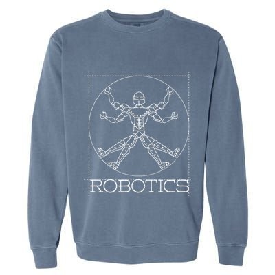 Da Vinci Vitruvian Robot Engineering Robotics Garment-Dyed Sweatshirt