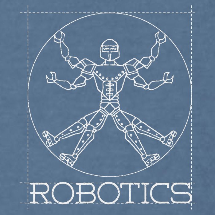 Da Vinci Vitruvian Robot Engineering Robotics Garment-Dyed Sweatshirt