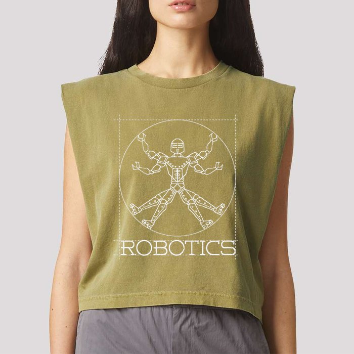 Da Vinci Vitruvian Robot Engineering Robotics Garment-Dyed Women's Muscle Tee