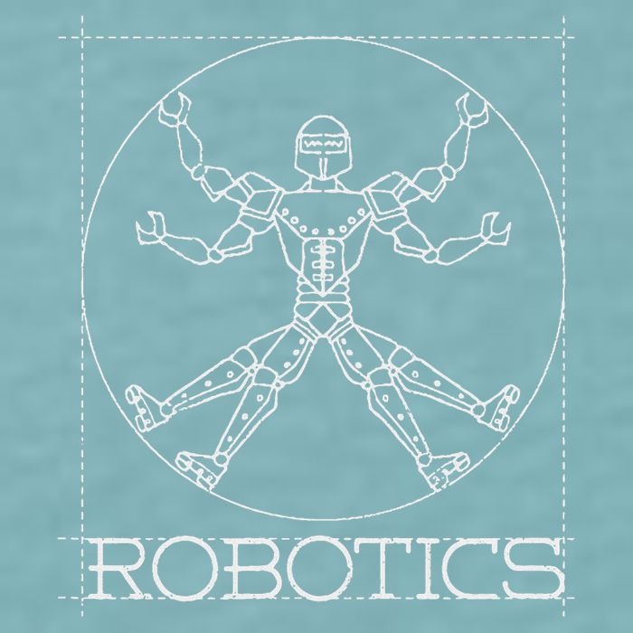 Da Vinci Vitruvian Robot Engineering Robotics Sueded Cloud Jersey T-Shirt