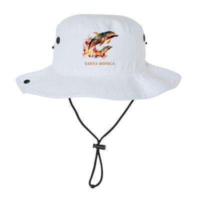 Dolphin Vacation Vintage Santa Monica Beach Destination Funny Gift Legacy Cool Fit Booney Bucket Hat