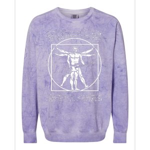 Da Vinci Vitruvian Man Bass Guitar Player Bass Guitarist Colorblast Crewneck Sweatshirt