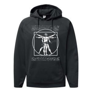 Da Vinci Vitruvian Man Bass Guitar Player Bass Guitarist Performance Fleece Hoodie