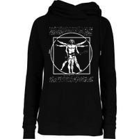 Da Vinci Vitruvian Man Bass Guitar Player Bass Guitarist Womens Funnel Neck Pullover Hood