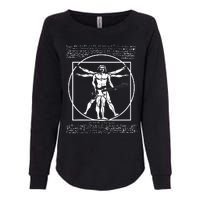 Da Vinci Vitruvian Man Bass Guitar Player Bass Guitarist Womens California Wash Sweatshirt