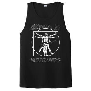 Da Vinci Vitruvian Man Bass Guitar Player Bass Guitarist PosiCharge Competitor Tank