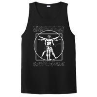 Da Vinci Vitruvian Man Bass Guitar Player Bass Guitarist PosiCharge Competitor Tank