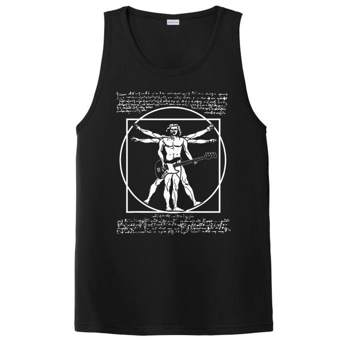 Da Vinci Vitruvian Man Bass Guitar Player Bass Guitarist PosiCharge Competitor Tank