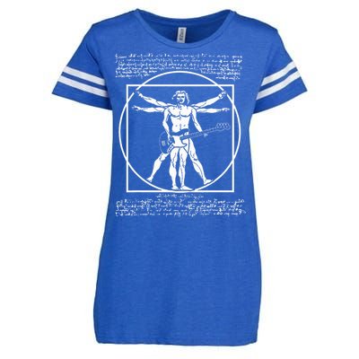 Da Vinci Vitruvian Man Bass Guitar Player Bass Guitarist Enza Ladies Jersey Football T-Shirt