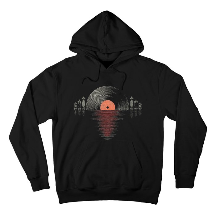 Distressed Vinyl Vacuum Tube Amp Sunset Hoodie